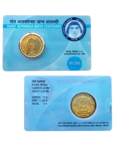 Rs 5 Coin Alphonsa Birth Centenary Commemorative Coin - Collection Bazzar