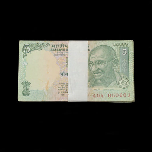 Rs 5 Birthday Anniversary Notes Packet 5 june 050607 Serial 050601 - Collection Bazzar