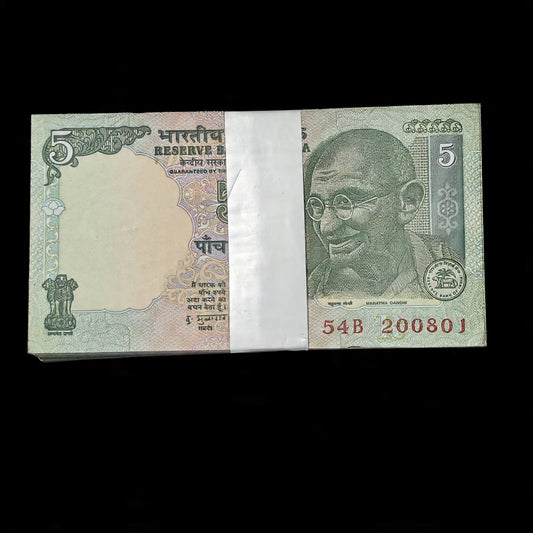 Rs 5 Birthday Anniversary Notes Packet 20 august Serial 200801 - Collection Bazzar