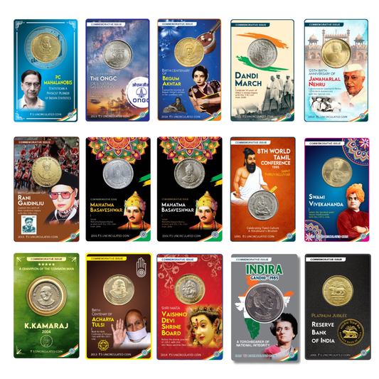 Rs 5 Coin Cards Premium Pack 28 Set All Commemorative Collection - Collection Bazzar
