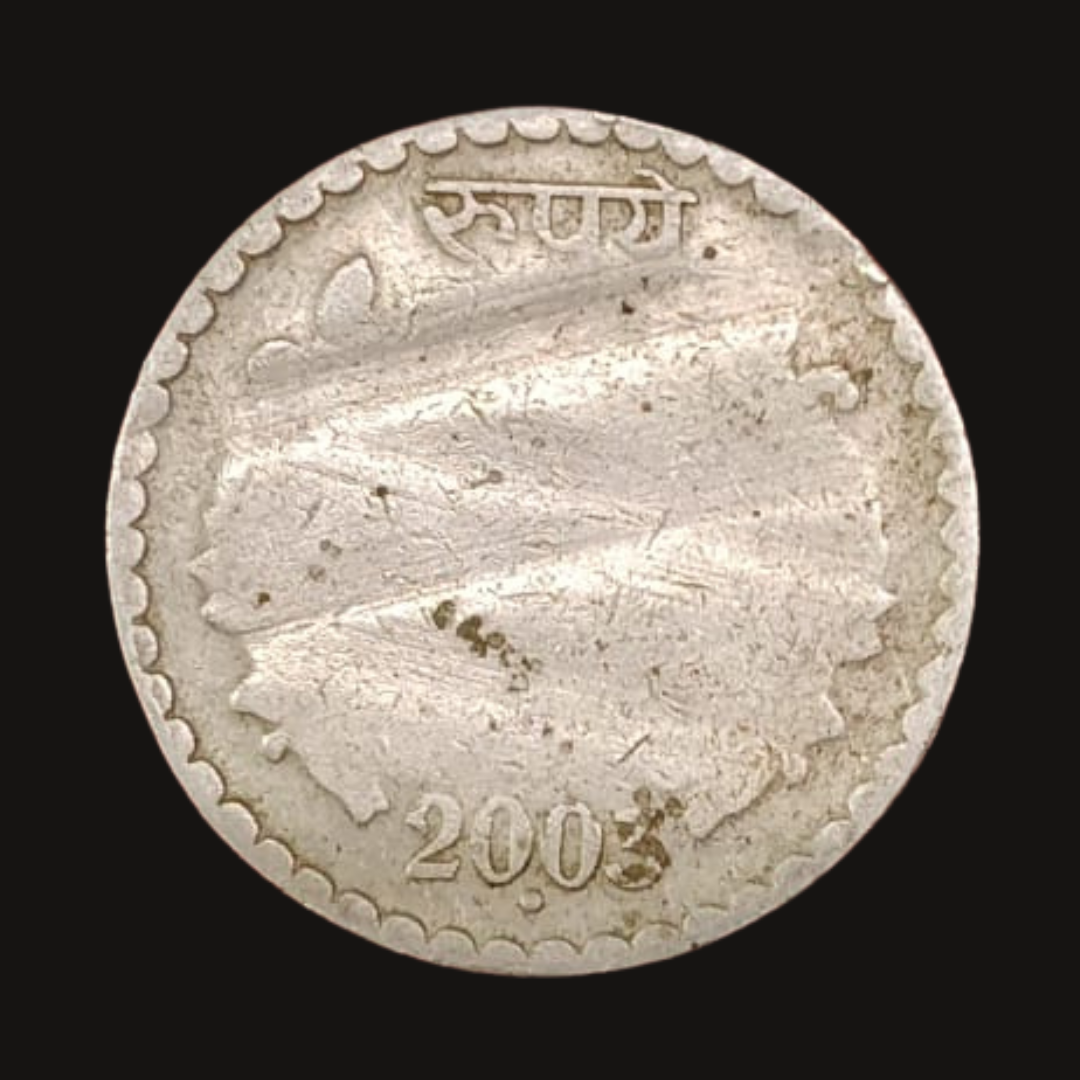 Rs 5 Coin Error Coins Uniface Error Coin CU-NI Metal Coin - Collection Bazzar