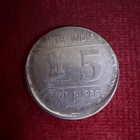Rs 5 Coin Error & Misprint Bottom Shifted Error Bhagat Singh Coin - Collection Bazzar