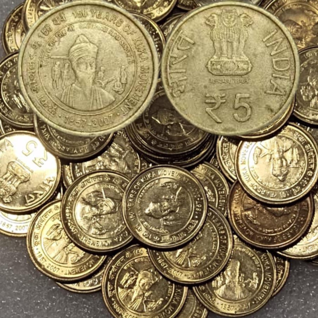 Rs 5 Coin Kuka Movement BUNC With Original Luster qty 50 PC's - Collection Bazzar