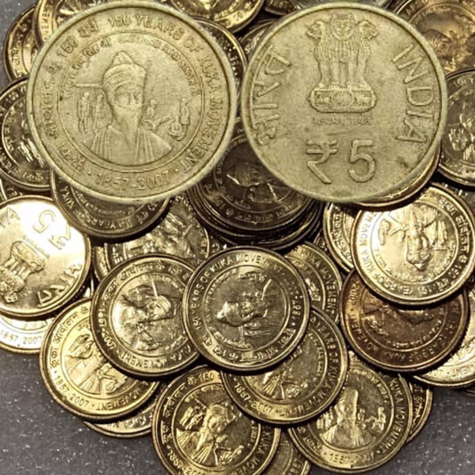 Rs 5 Coin Kuka Movement BUNC With Original Luster qty 50 PC's - Collection Bazzar