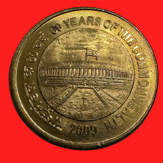 Rs 5 Commonwealth Parliament of India 60 Years Coin 2009 Commemorative - Collection Bazzar