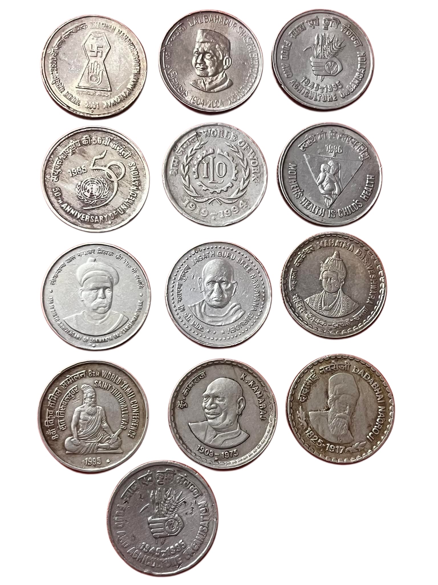 Rare Indian Commemorative Coins Collection | Old India Coin Set - Collection Bazzar