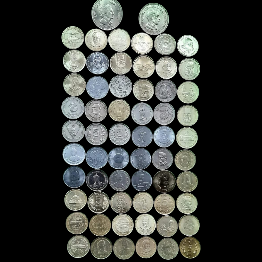 Rs 5 DHAMAKA 62 coin New series, 2004 mix mint excellent condition - Collection Bazzar