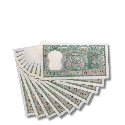 Rs 5 Diamond Issue 10 Note Governor L K Jha Rare Collectible - Collection Bazzar