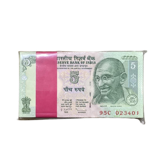 Rs 5 Gandhi Note Packet 023401 with 23456 Ladder | Governor D Subbarao - Collection Bazzar
