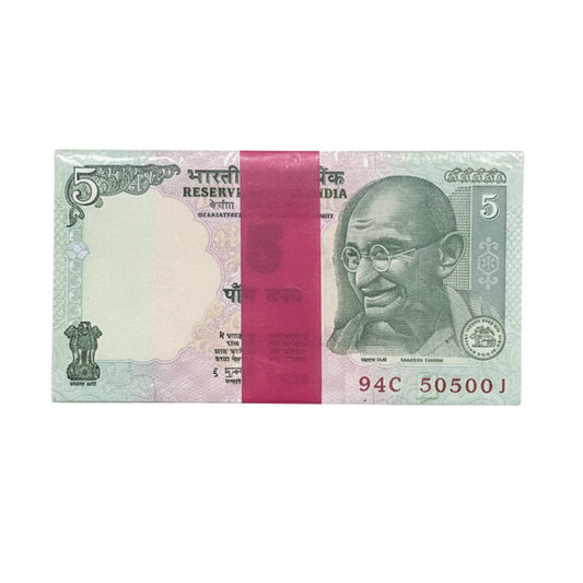 Rs 5 Gandhi Note Packet 505001 with 505050 | Governor D Subbarao | Rare - Collection Bazzar