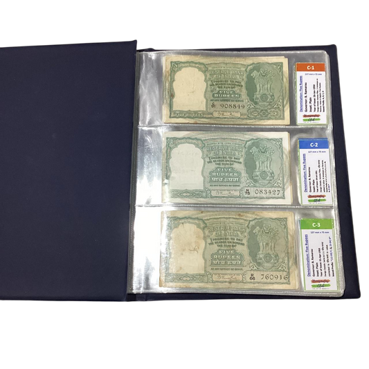 ULTIMATE Rs 5 Note Complete Collection File (C-1 to C-45) - All Editions - Collection Bazzar