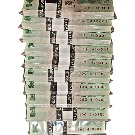 Rs 5 Note Packet new gandhi serialed fancy number 1600 each excellent condition - Collection Bazzar
