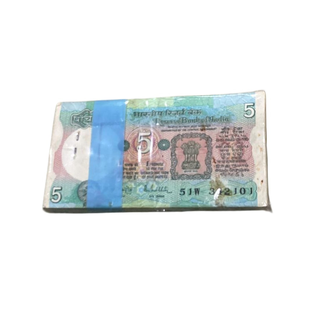 Rs 5 Note Tractor Packet Serial 312101 | Signed by R N Malhotra Rare Collectible - Collection Bazzar
