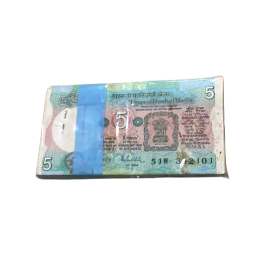 Rs 5 Note Tractor Packet Serial 312101 | Signed by R N Malhotra Rare Collectible - Collection Bazzar