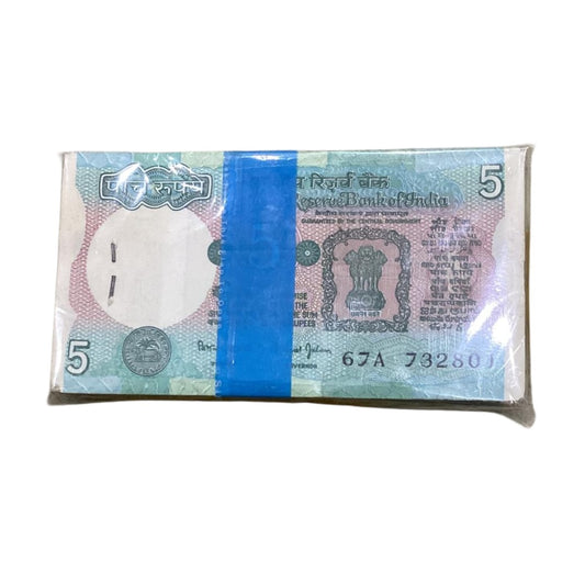 Rs 5 Note Tractor Packet Serial 732801 | Signed by Bimal Jalan Rare Collectible - Collection Bazzar