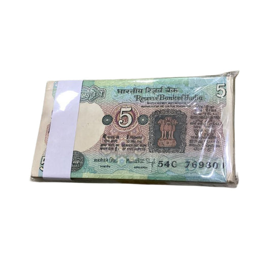 Rs 5 Note Tractor Packet Serial 769301 | Signed by Manmohan Singh | Rare - Collection Bazzar