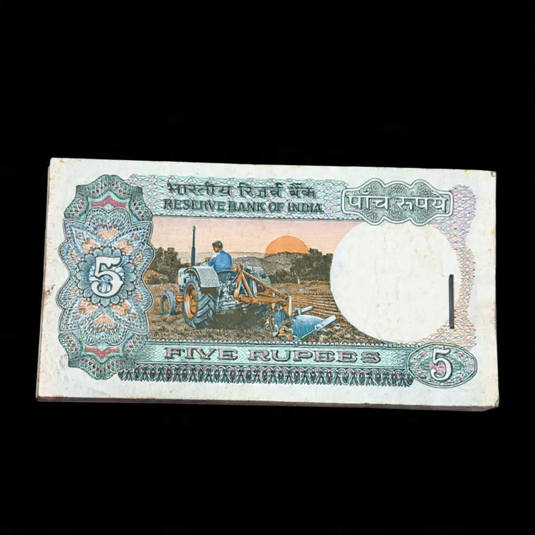 Rs 5 Old Packet Tractor Serial 787601 Gov. Amitabh Ghosh (15-Day Tenure) - Collection Bazzar