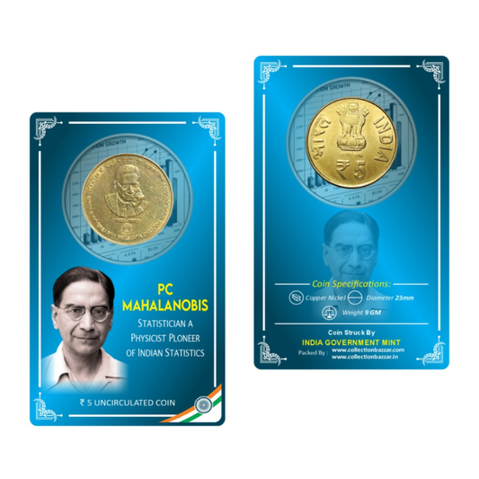 Rs 5 PC Mahalanobis Coin Card Collectible spl edition buy - Collection Bazzar