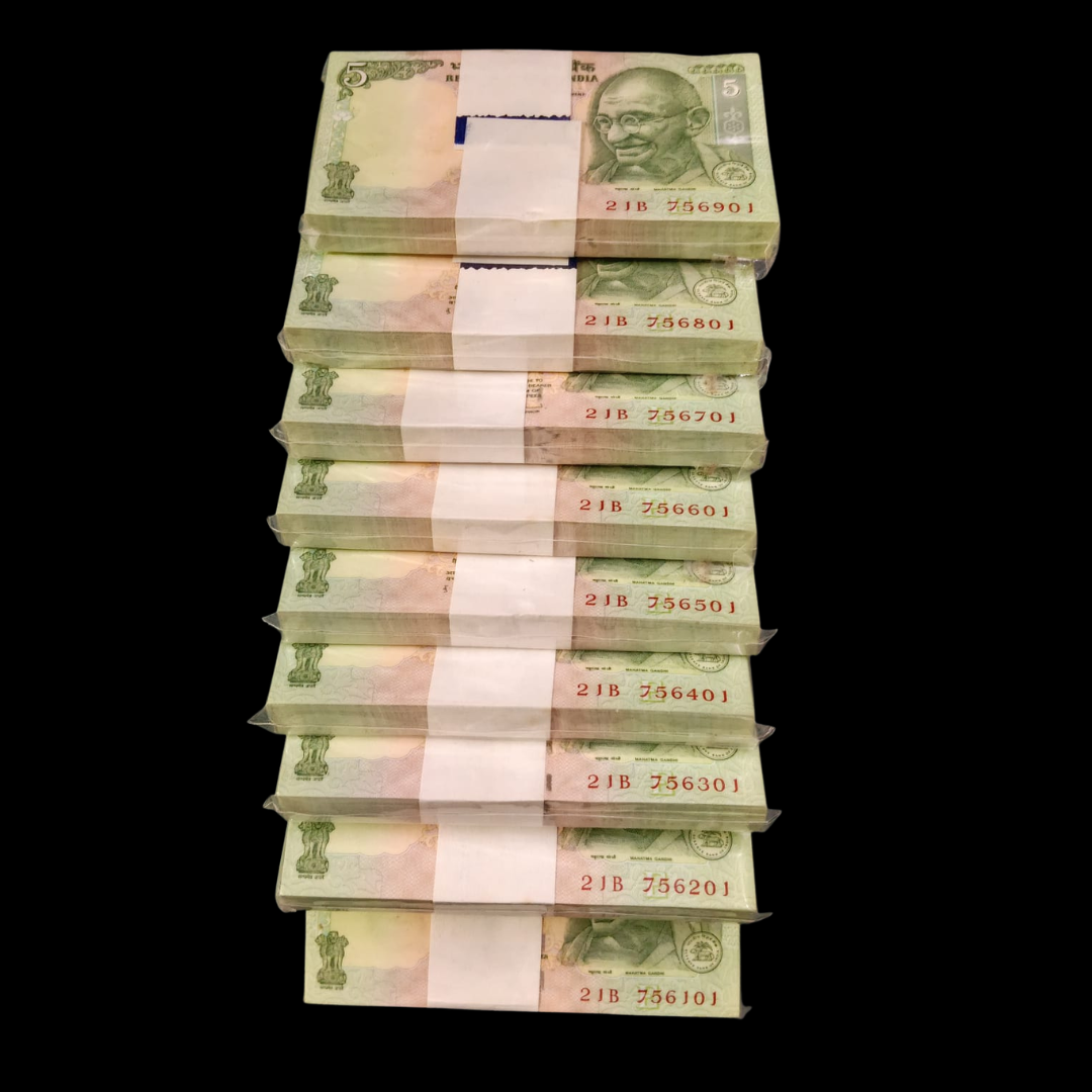 Rs 5 RIM 1000 Notes 756101 - 756901 All Serialed Rare Item - Collection Bazzar