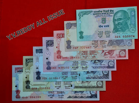 Good Set For Collection
And Investment Also
 POSTING
Y.V.REDDY, ISSUE Rs 5 To 1000

ALL UNC 8 NOTE - Collection Bazzar
