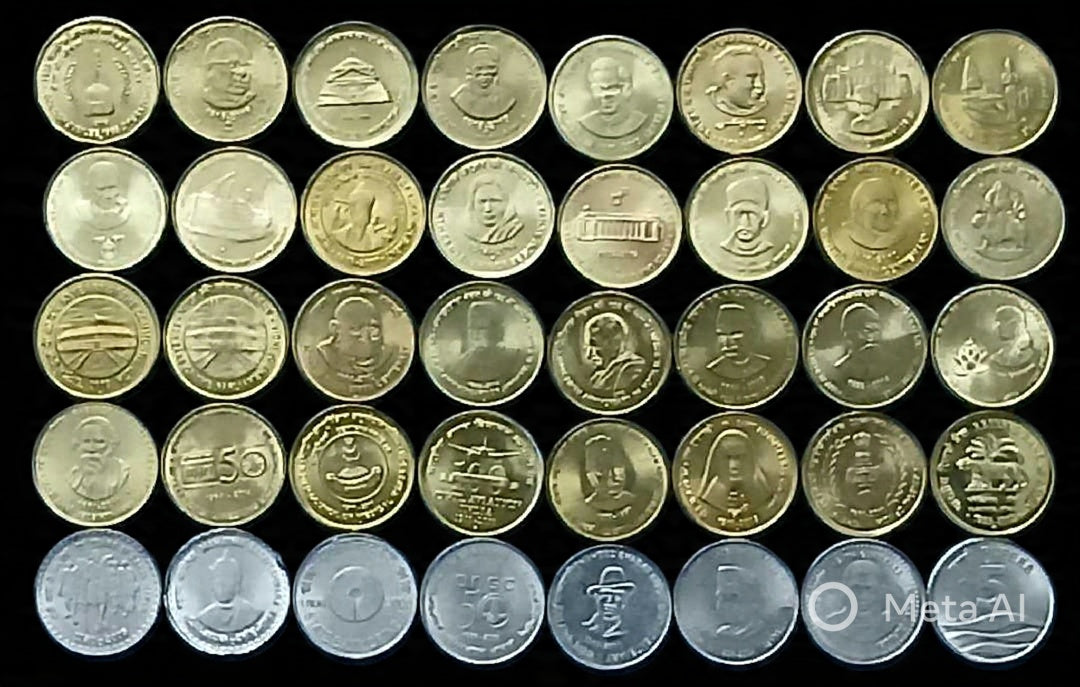 Five Rupee UNC 40 Different Commemorative Coins Complete - Collection Bazzar
