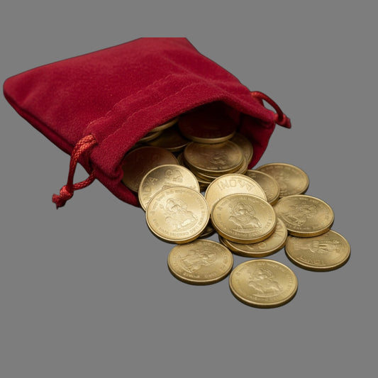 Rs 5 Vaishno devi shrine board 100 coin pouch rare collectible - Collection Bazzar