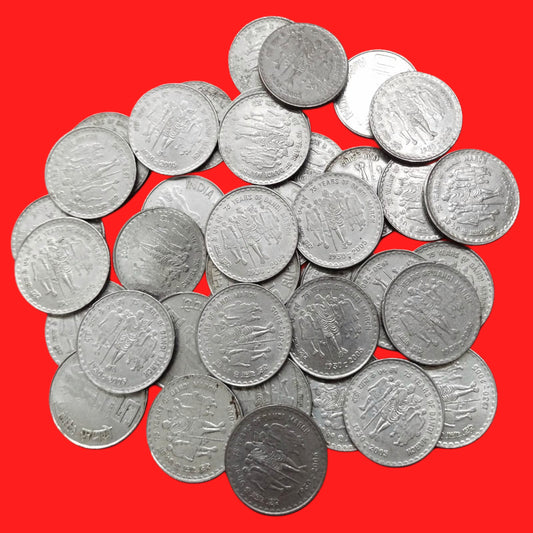 Rs 5 coin dandi march year 1930-2005 pieces 100 mumbai mint - Collection Bazzar
