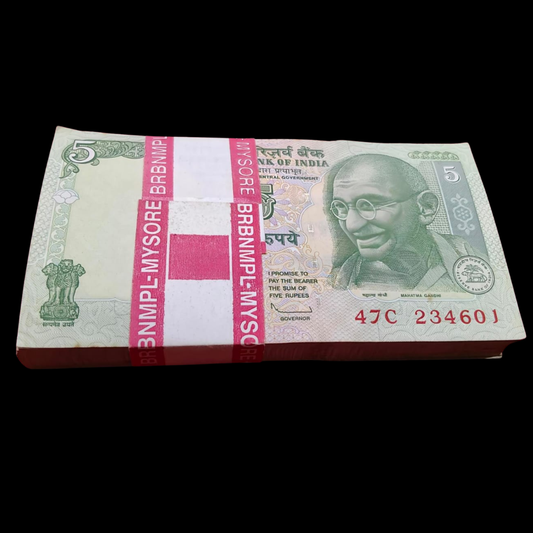 Rs 5 gandhi issue semi fancy serial packet 234601(234687) rare - Collection Bazzar