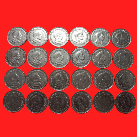 Rs 5 jawahar lal nehru copper nickel 24 coins lot 1989 year - Collection Bazzar
