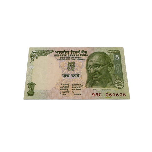 Rs 5 tractor issue 060606 tripling number collectible birthday 06 April 2006 - Collection Bazzar