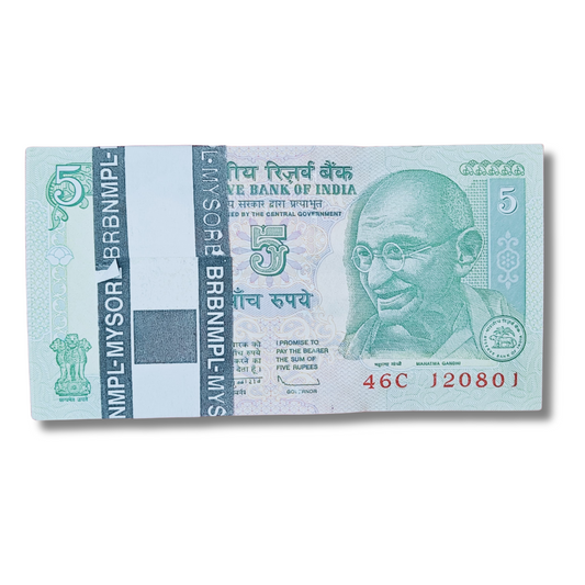 Rs 5 tractor pkt birthday and anniversary date 12.08.01 Gem unc condition - Collection Bazzar