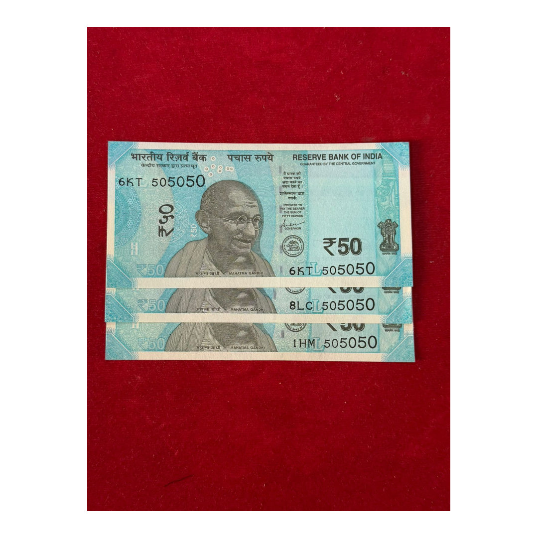 Rs 50 Fancy Repeater 505050 Note Set  each note price collectible - Collection Bazzar