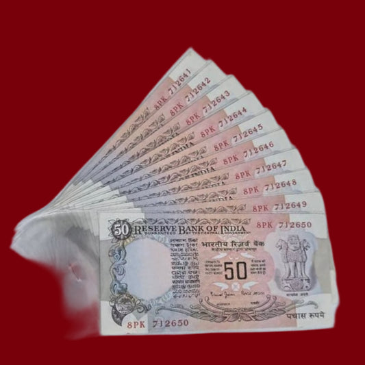 Rs 50 Note Old Set of 10 Different Prefix | Signed by Bimal Jalan Rare Collectible - Collection Bazzar