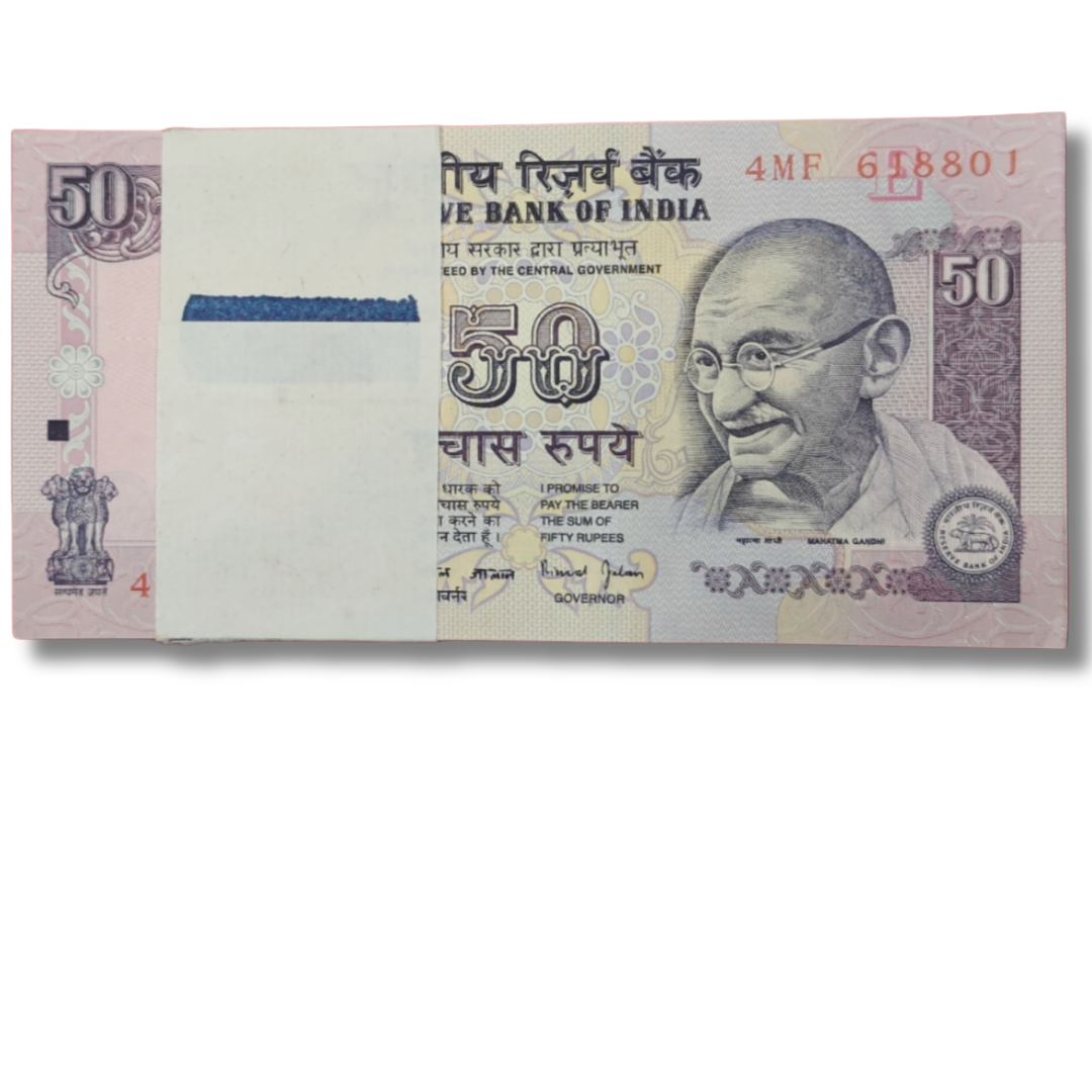 Rs 50 Note Packet – 4MF Prefix Serial 618801 | Reverse 108 Holy + 4×8 Combo 618888