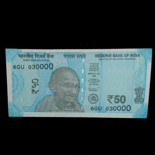 Rs 50 Note Serial 030000 Semi Facy Number Collectible - Collection Bazzar
