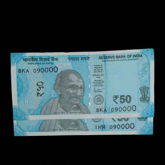Rs 50 Note Serial 090000 Semi Facy Number Each Note Price - Collection Bazzar