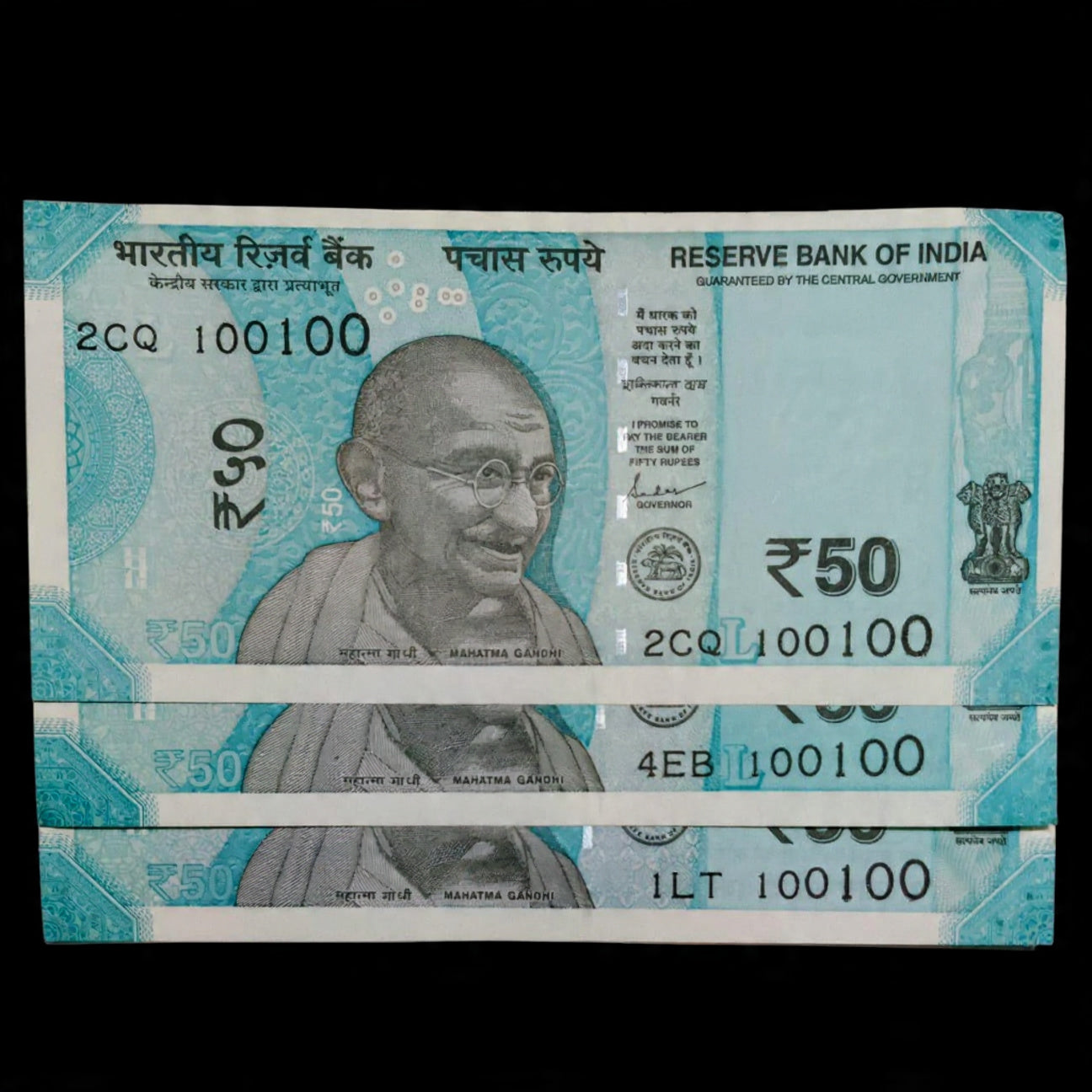 Rs 50 Note Serial 100100 Birthday & Annivarsary Date Note Each note Price - Collection Bazzar