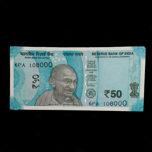 Rs 50 Note Serial 108000 Jaap mala Number Limited Stock - Collection Bazzar
