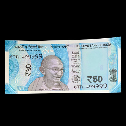 Rs 50 Note Serial 499999 Semi Fancy Number Limited time offer - Collection Bazzar