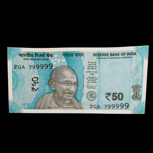 Rs 50 Note - Serial 799999 - Semi Fancy Number - Offer Price - Buy Fast! - Collection Bazzar