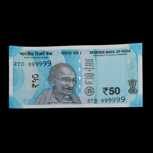 Rs 50 Note Serial 899999 Semi Fancy Number Limited time offer - Collection Bazzar