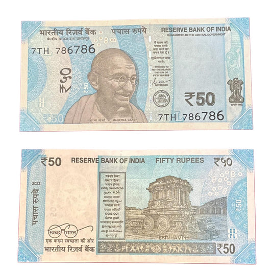 Rs 50 Note with 786786 Holy Bismillah Number – Rare Collectible - Collection Bazzar