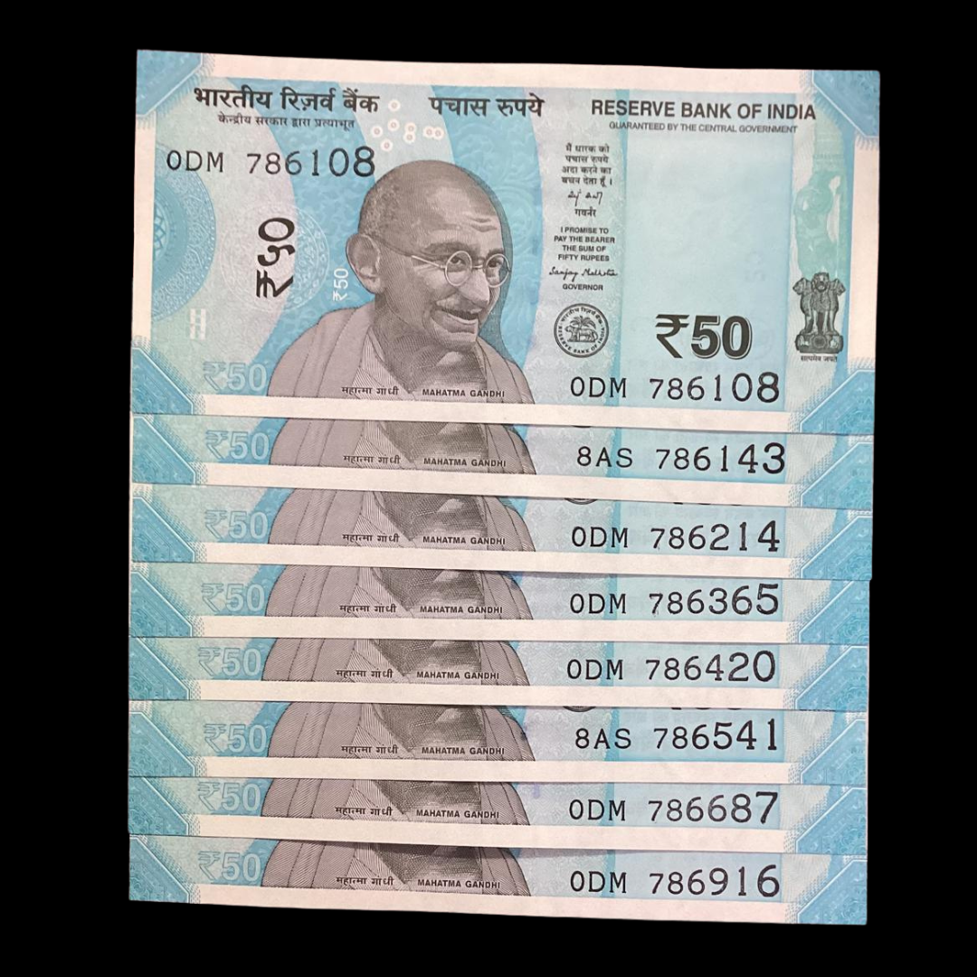 Rs 50 Notes Holy Set Starting 786 Ending Different Fancy Number - Collection Bazzar