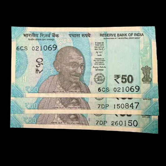 Rs 50 Notes Patriotic Dates 150847 260150 021069 - Collection Bazzar