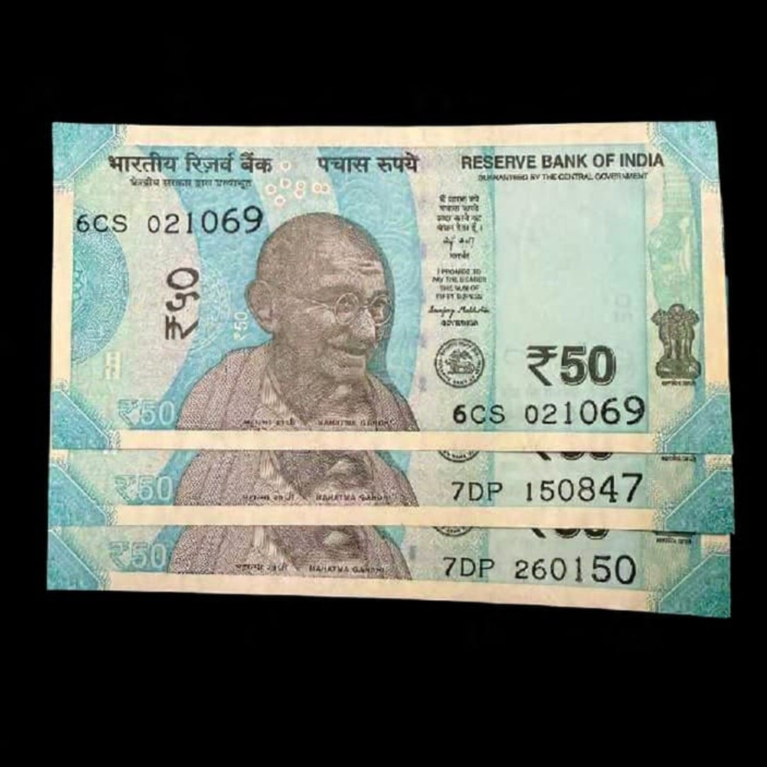 Rs 50 Notes Patriotic Dates 150847 260150 021069 - Collection Bazzar