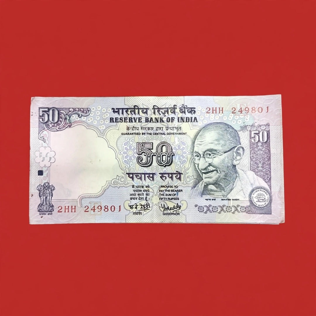 Rs 50 Old Packet Parliament Governor Y V Reddy Unc Condition 100 note - Collection Bazzar