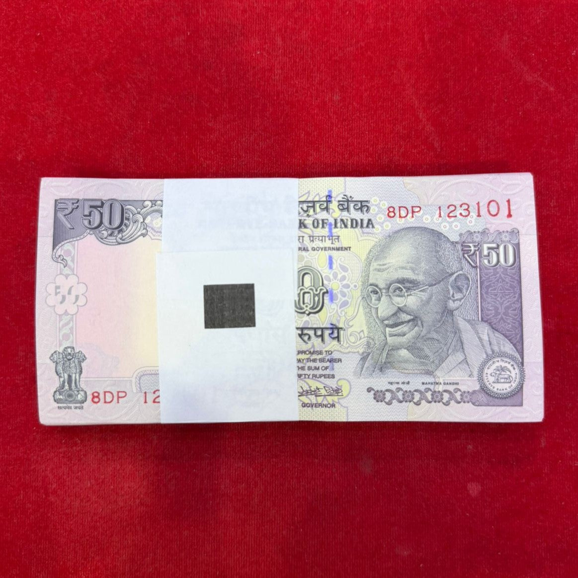 Rs 50 Old Packet Parlimentary Issue Doubling Number 123123 - Collection Bazzar