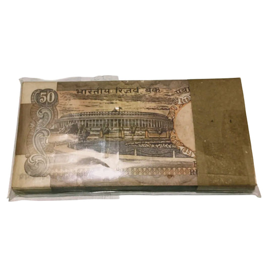 Rs 50 Old Parliamentary issue serial packet 490801 Rn malhotra sign - Collection Bazzar