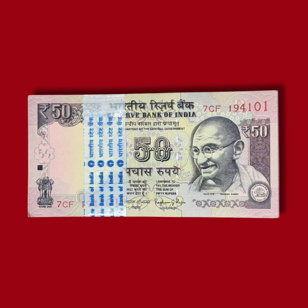 Rs 50 Parliament Issue Packet 194101 Backside Include 194194 Rare - Collection Bazzar