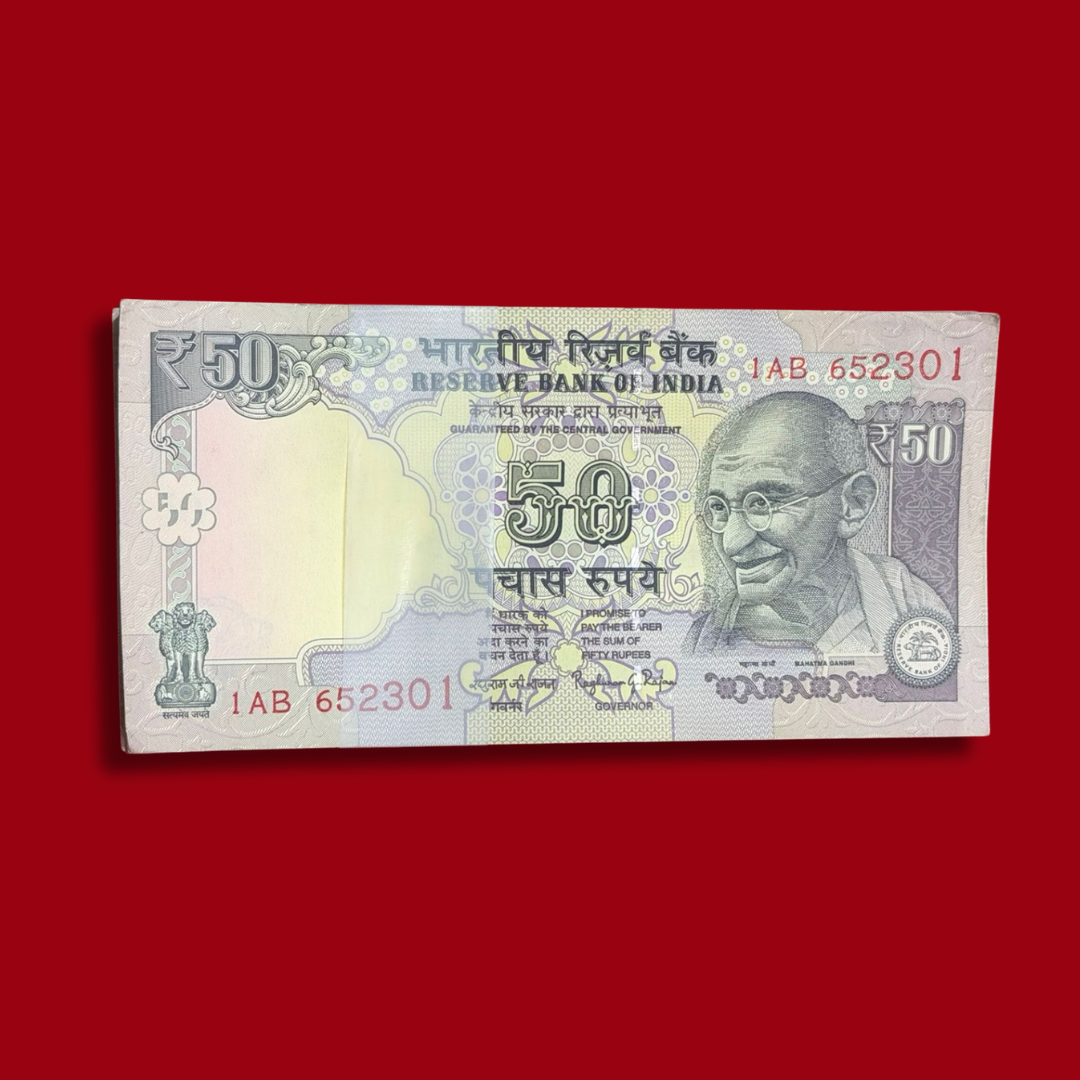 Rs 50 Parliament Note Packet 652301 Serial Raghuram Rajan - Collection Bazzar
